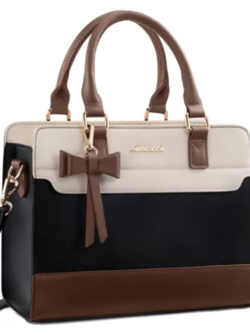 PU Leather Satchel Handbag Top Handle Crossbody Purse with Zipper